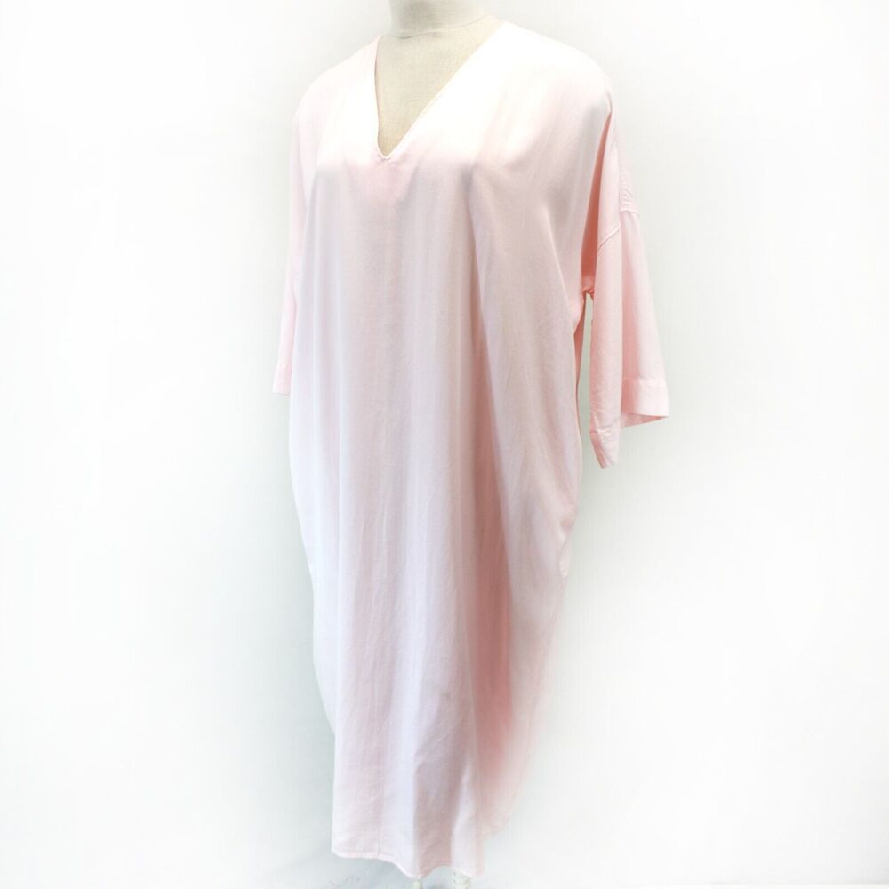 Laszlo California Pink Oversized Pockets RAINEY KAFTAN Dress M/L made in USA